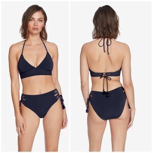ROBIN Piccone | Gigi triangle halter bikini top in navy